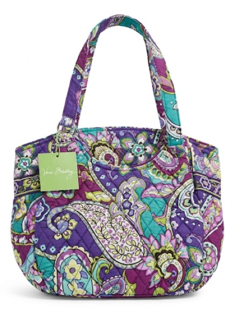 NWT Vera Bradley Glenna Tote Bag Retired Heather Paisley Purple Teal